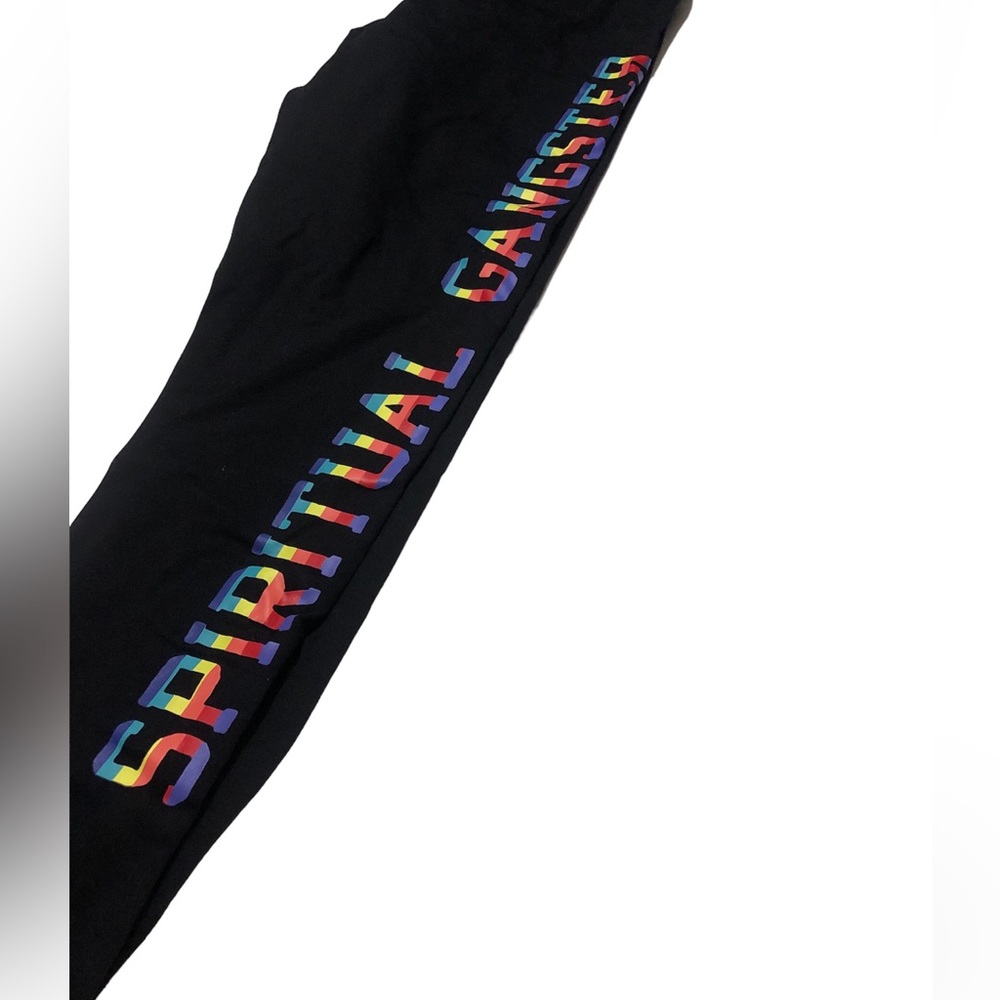 NWOT - SPIRITUAL GANGSTER | VARSITY HIGH WAISTED RAINBOW LOGO LEGGINGS - Picture 8 of 8